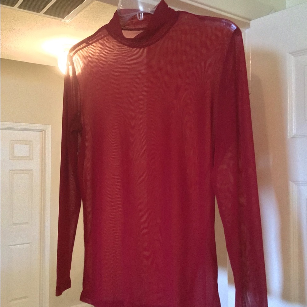 Red see through top